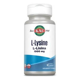 L-lisina KAL 50 Tabletas Lisina Suplemento Nutricional Sin Sabor Vegano                                                                               