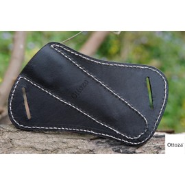 Ottoza Leather Knife Sheaths for Fixed Blade Knives, RIGHT HAND CROSS DRAW Knife Sheath, Leather Knife Sheath for Belt, Leather Knife Holster Belt Knife Holder, Pancake Knife Sheath for Belt No:336