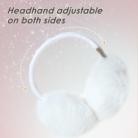 Winter Earmuffs For Women and Men Warm Outdoor Ear Cove Unisex Wool Earmuffs,White
