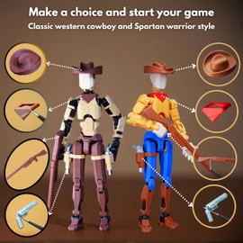 JoriBoBo - Cowboy t13 Action Figure｜2-Pack 5.4 inches｜Assembly Completed｜ 3D Printed Dummy 13 Action Figure for Collectors｜Lucky 13 Gift for Childrens