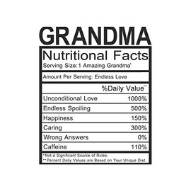 Grandma: Grandma Gift - Funny Lined Notebook Journal Featuring Nutritional Facts About Grandma