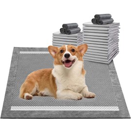 BinetGo Disposable Pee Pads for Dogs, 50 Count 24" x 24" Large Wee Wee Pads for Dogs, Extra Absorbent Puppy Pads, Pet Training Pads for Dogs, Charcoal Puppy Pee Pads for Indoors