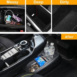 TTCR-II Compatible with Car Centre Console Storage Box Kia EV6 2021 2022 2023 Centre Console Organiser Armrest Kia EV6 Armrests Storage Box with Coin Holder Compatible with Kia EV6 Accessories