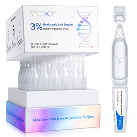 3% Hyaluronic Acid Serum for Face, Ultra-Hydrating Vials 30pcs, Anti-Aging Serum for Smoother Skin, Skin Repair, Intense Hydration|Pre-makeup SkinCare|Daily Disposable Serum(1.2 ml)*30