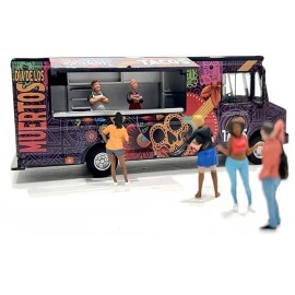 DCD 1/64 Diecast Model American Diorama's 'The Taco Truck' Purple Food Truck with Graphics Toy for Kids