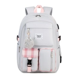 Joymoze Women Fashion Travel Backpack Set Roomy Laptop Rucksack Set Casual Daypack for Girl Grey