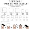 French Tips Press on Toenails Short Square False Toenails with