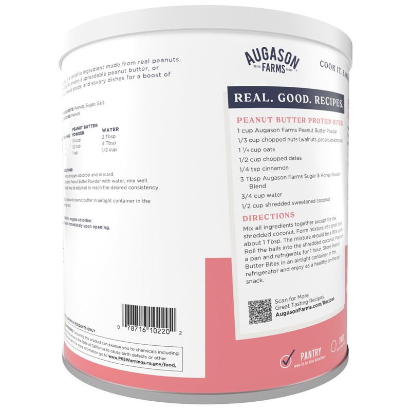 Augason Farms Peanut Butter Powder Can, Emergency Food Supply, Everyday