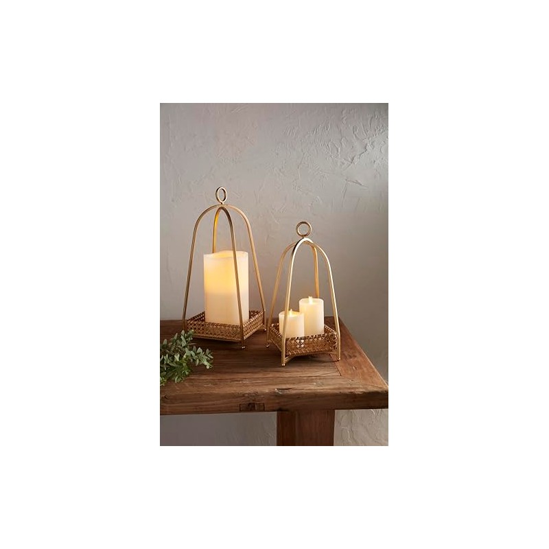 Mud Pie Cane Tray Lantern; Small 16" X 6 1/2"