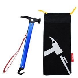 Azarxis Camping Tent Stake Hammer Peg Mallet Remover Puller Driver Shovel Lightweight Aluminum Portable Multi-Function Accessories for Outdoor Tent Nail with Carry Bag - 12.79-Inch Long (Blue)
