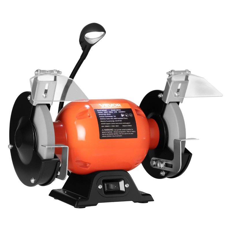 VEVOR Bench Grinder, 6-inch Single Speed Bench Grinder, 3450RPM High-Speed