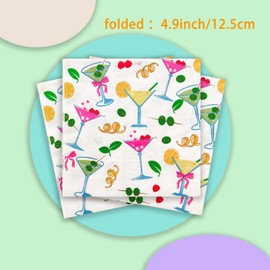 Martini Party Decorations - Martini Napkins for Birthday Decorations, Martini-Themed Party Decorations, Martini Bachelorette Party Decorations Cocktail Napkins, 52 Pack,5"x 5" Folded. Cheers!