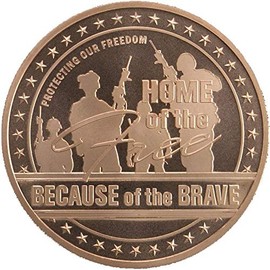Jig Pro Shop 1 oz .999 Pure Copper Round/Challenge Coin (Home of The Free)
