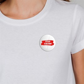 Huuraa Button Stop Racism Gift Badge Stop Racism Gift Idea, Metal