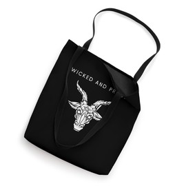 Wicked And Proud Baphomet - Funny Minimalist Pentagram Satan Tote Bag