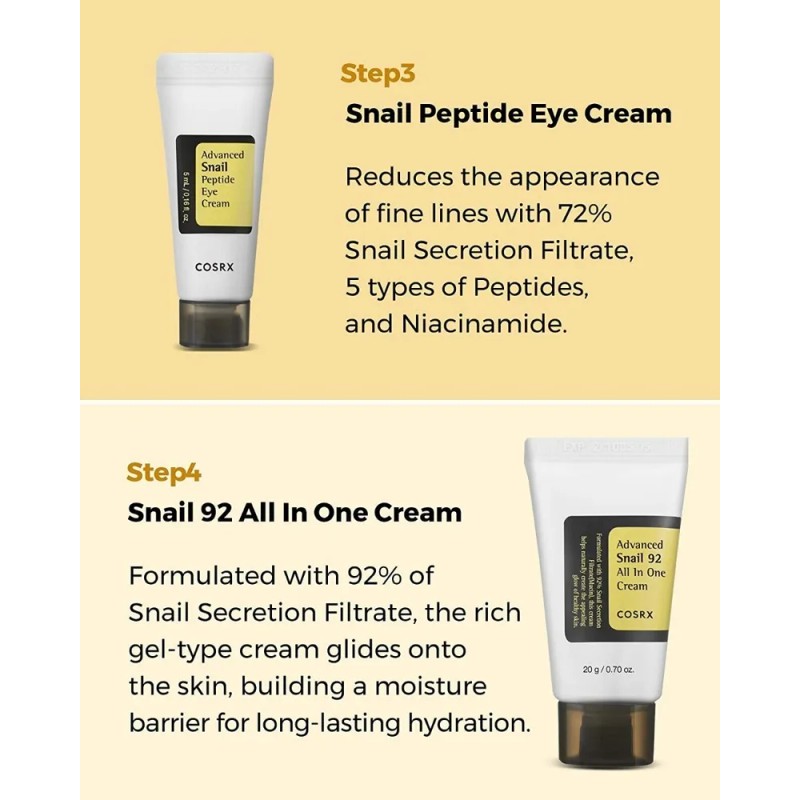 Cosrx All About Snail Korean Skincare, Kit De Prueba 4