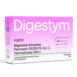 Digestym® Forte High-Strength Digestive Enzyme Complex with Pancreatin, Hemicellulase, 20 Capsules Food Supplement