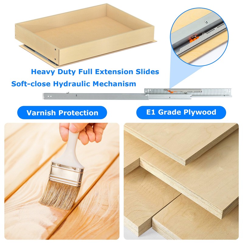 WelFurGeer Soft Close Pull Out Drawer for Cabinet, 26" W