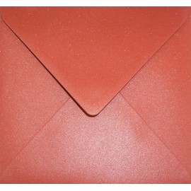 Netuno 100 Square Envelopes Mother of Pearl Red 153 x 153 mm 120 g Aster Metallic Ruby Red Envelopes Chic High-Quality Metallic Shiny Envelopes for Wedding Christmas Cards Easter