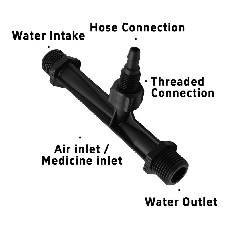 AUXBC 2Pcs 1/2 Inch Venturi Fertilizer Injector, Black Plastic Irrigation