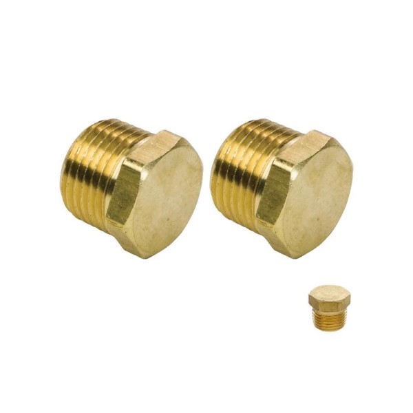 Unbranded 1/2" NPT Male Brass Hex Head Plug - 2