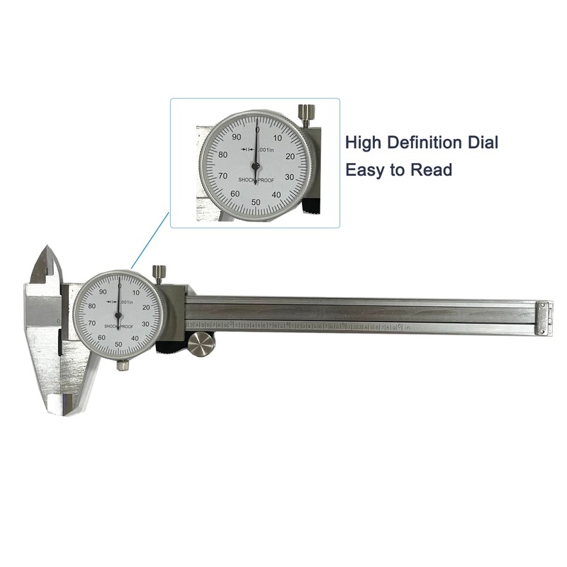 6 Inch Dial Caliper, MFQNENLK 4-Way Measurement Calipers, 0.001 Accuracy