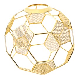 IWOWHERO Football Lighting Soccer Ball Lamp Shade Lampshade for Hanging Lamp Hollow Out Light Shade Lampshade for Lamp Metal Lampshades for Ceiling Lights Stainless Steel Golden
