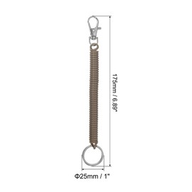 PATIKIL Retractable Coil Spring Lanyard, Keychain with Metal Carabiner Hook for Keychain Purse, brown