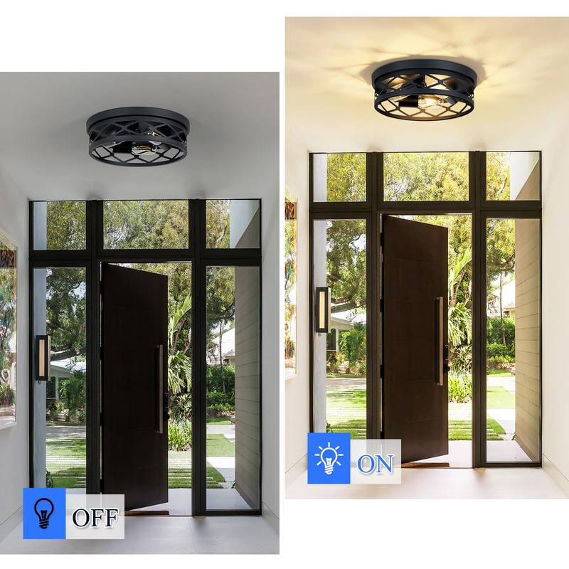 SKEJAO Flush Mount Ceiling Light Fixture, 3-Light Ceiling Light Fixture