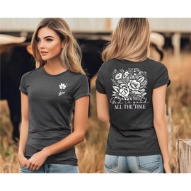 Retro Christian Jesus Faith T Shirts for Women Cross Pray Floral Printed Short Sleeve Inspirational Bible Verse Tee Tops (Medium, Gray-5)