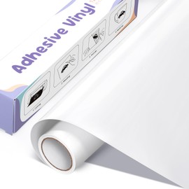 Euqvunn Vinile Adesivo Bianco 30.5 cm x 300 cm, Vinile Permanente Affidabile per Fai-da-te, Adesivi, Cartelli e Progetti - Resistente, Facile da Tagliare e Applicare, Adatto per Design Personalizzati