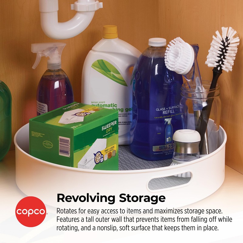 Copco Under-Sink Pantry and Cabinet Organizer, 18-Inch, Revolving Storage Solution,