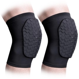 COOLOMG Basketball Football Knee Pads Protection Knee Braces for Adult Youth Kids 1 Pair Black XS