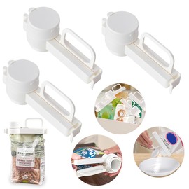 3 Pack Food Bag Clips with Pour Spouts, Food Storage Sealing Clips with Pour Spouts, Multifunctional Bag Seal Clip for Kitchen Organization and Freshness Preservation for Easy Pouring and Sealing (3)