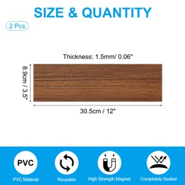 PATIKIL 12"x3.5" Magnetic Vent Cover, 2 Pack Floor Wall Air Registers Cover High Strength Magnetic Vent Blocker for Home RV HVAC Fireplace Furnace, Wood Grain Color