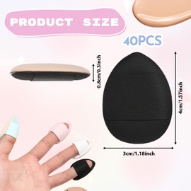 40 Pcs Mini Powder Puff Finger Makeup Puff Water Drop Shaped Makeup Powder Puff Reusable Setting Powder Puff Mini Makeup Tools Make Up Sponges for Face