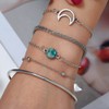 Prosy Multilayer Flower Heart Tuoquoise Crescent Moon Bracelets Set Bead