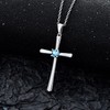 Sterling Silver Cross Necklace for Women Birthstone Cross Crucifix Pendant