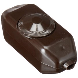 Leviton Feed-Through Lamp Cord Dimmer for Incandescent Bulbs, 6250-3, Brown