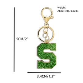 Red Black Letter A-Z Keychain for Women Men Purse Handbags Metal Alphabet Initial Letter Car Key Rings Novelty Key Chains (Black H)