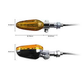 Bike Parts Center 313812 Universal LED Shape Turn Signal, Orange
