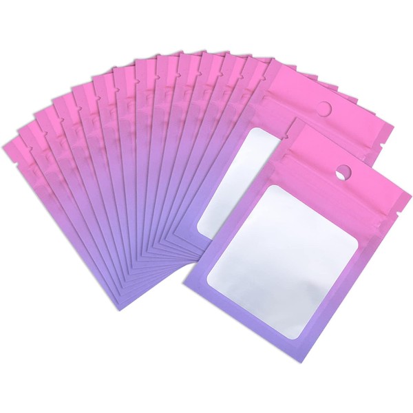 XFXIA 100 Pieces Mylar Bags, Resealable Smell Proof Bags with