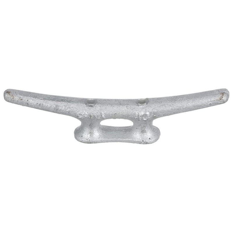 Seachoice Open Base Dock Cleat, Galvanized Gray Iron, 10 In.