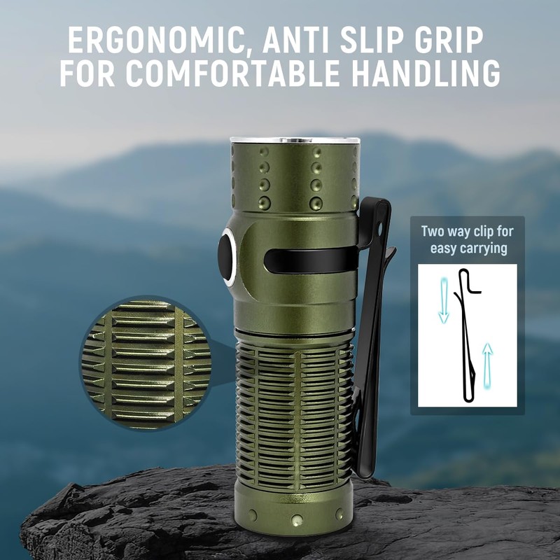 Galaxyman EDC Flashlight Rechargeable,1300 Lumen and 310M Long Throw LED