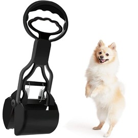 Pet Dog Pooper Scooper, Durable Handle Dog Poop Pick Up Tool (Black)