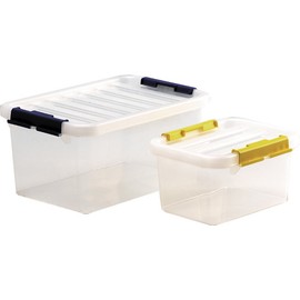 Heidrun Europlastic Storage Box with Lid, Transparent, 23x19x12 cm, Assorted Colours