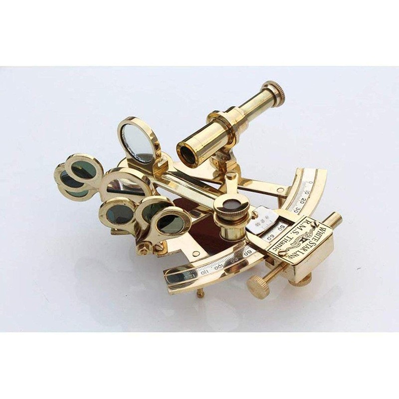 Nautical Replica Hub Titanic Memorabilia 5" Brass Sextant - White