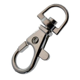 Bulk 100 Pack - Premium Metal Lobster Claw Clasp Hook Craft Findings - 1.5 Inch Clip with Trigger Snap and Round Eye Swivel D Ring by Specialist ID (Silver)