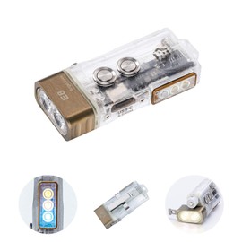 RovyVon E8 Hybrid Battery EDC Flashlight, Max 700 Lumen with 6500K Cool White, USB-C Rechargeable Keychain, Momentary On, Lock Mode,Power by Built-in Li-po/Replaceable AAA(365nm/White)