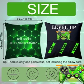 LUKIUP Männer Kissenbezug, Spielen Spieler Kissenbezug, Dekokissen mit 3 Taschen zum Selber Befüllen, 45x45 cm Lustige Männer, Geeignet Spielen Fan Videospiel Themen Party Sofa Geschenk
